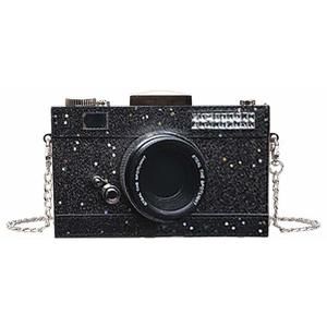 Glitter Pu Camera Shaped Snapshot Casual Crossbody Shoulder Handbag :D